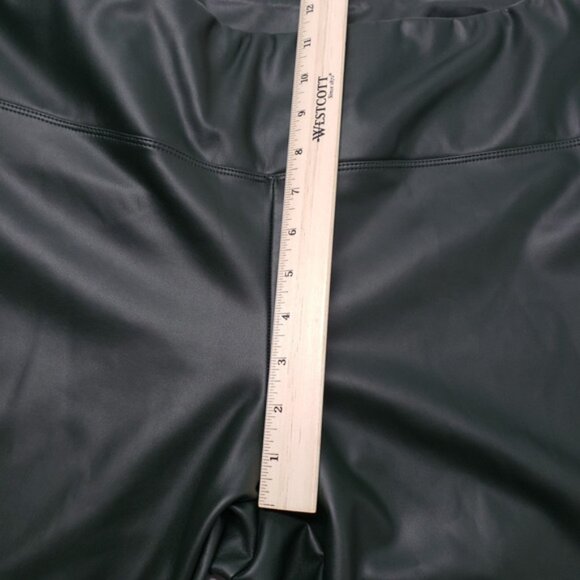 A New Day Faux Leather Leggings Womens XL Green Fleece Lined Matte High Waisted - Picture 5 of 16
